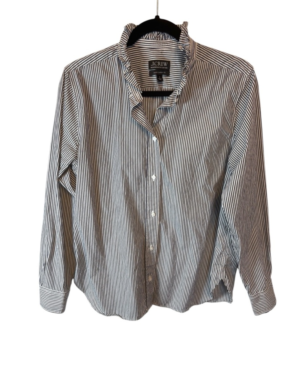 J. Crew Jules classic fit Black White Striped Women’s Button-Down Shirt Size 10